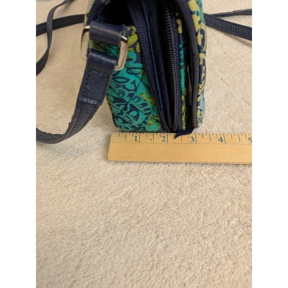 Vera Bradley Quilted Paisley Crossbody Wallet Bag Navy Blue Green Turquoise - Picture 11 of 11